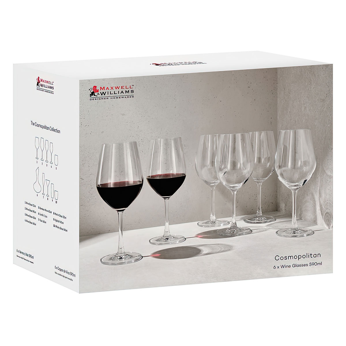 Набор бокалов для вина Maxwell & Williams Cosmopolitan 590мл, 6шт Maxwell & Williams MW827-AS0005, цвет прозрачный - фото 4
