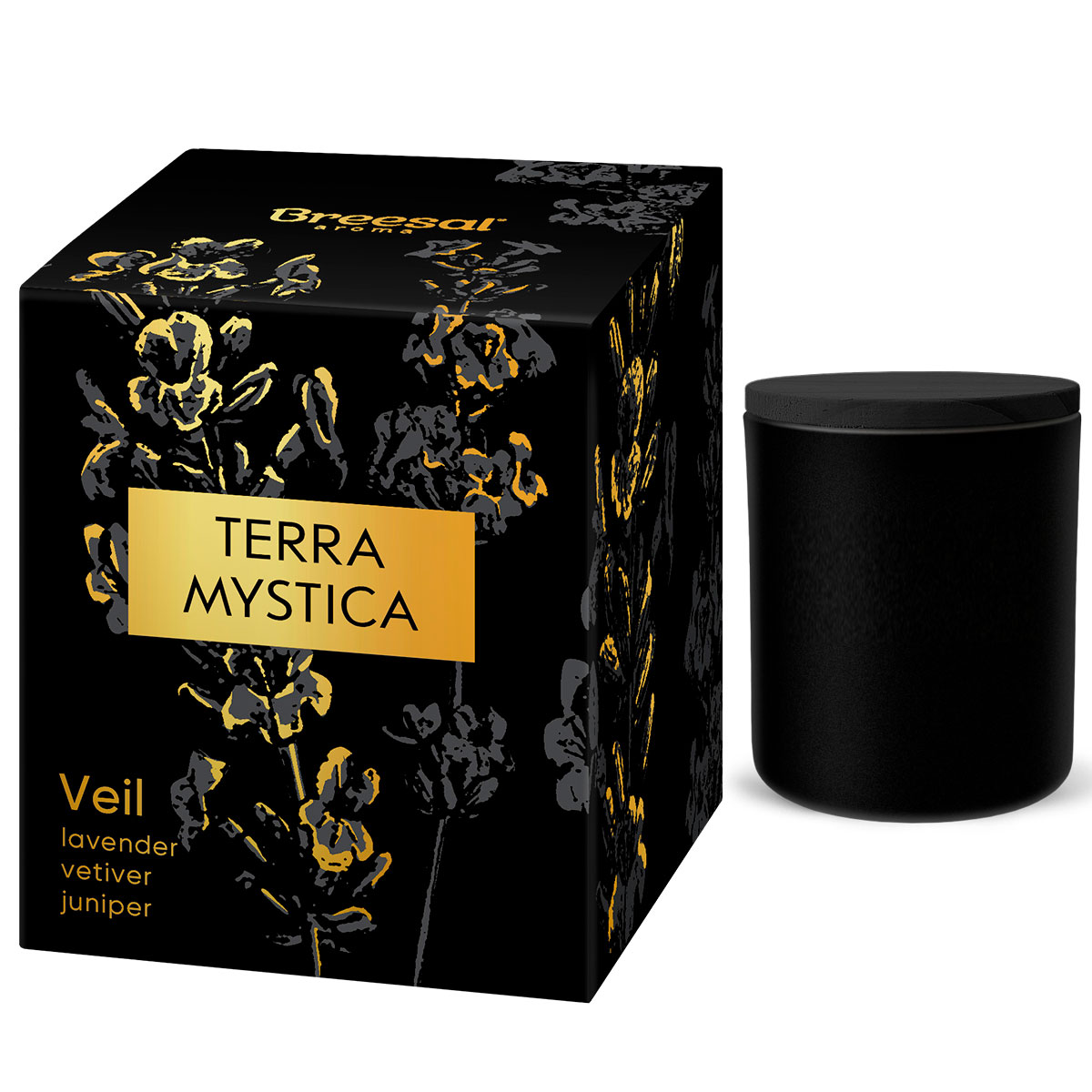 Свеча ароматическая Breesal Terra Mystica Вуаль ароматическая смесь натуральная для бани ванны роза 100мл