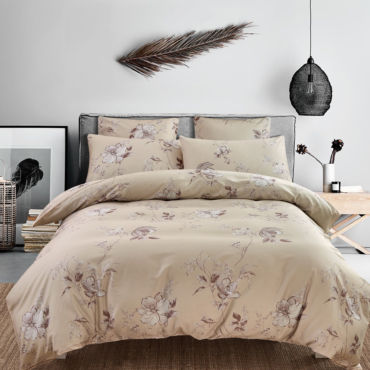 Комплект постельного белья 1,5-спальный Pappel Tenderness beige Pappel EYGCA2306/150200S, цвет бежевый EYGCA2306/150200S - фото 1