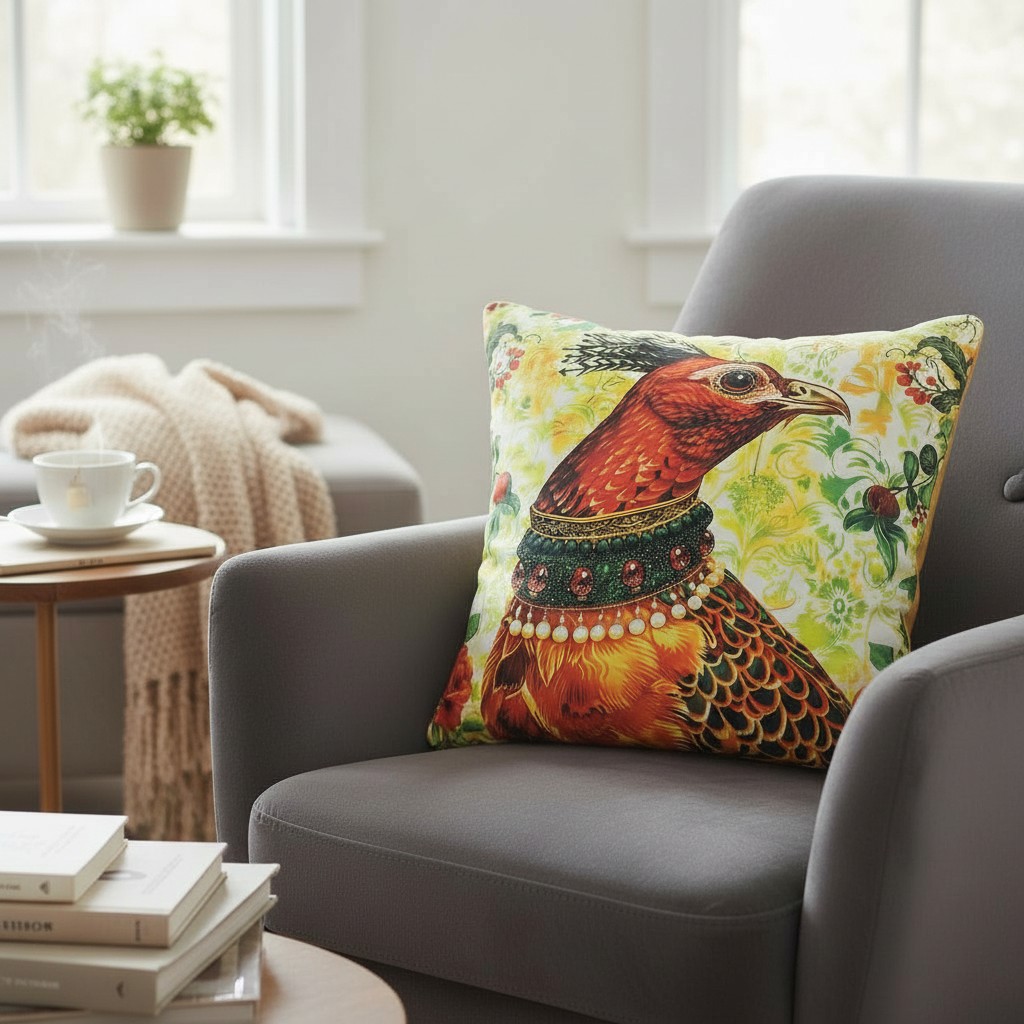 Подушка декоративная Фабрика Дивные птицы Нарядная птица с хохолком 1500₽