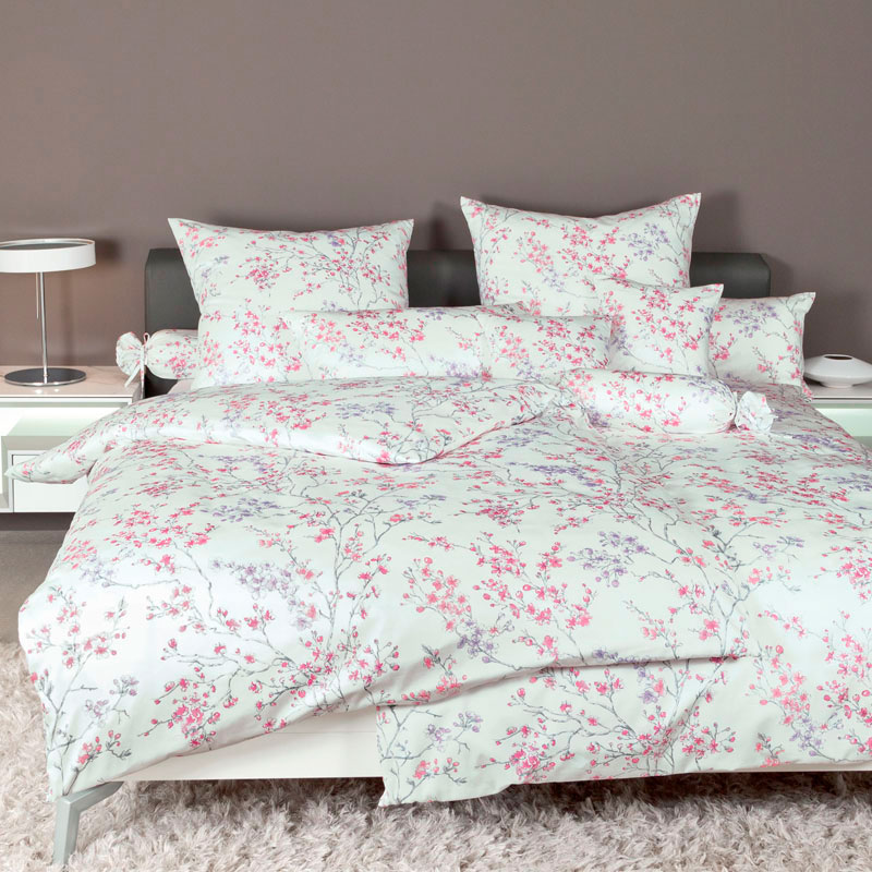 Комплект постельного белья 1,5-спальный Janine Messina, белый с розовым