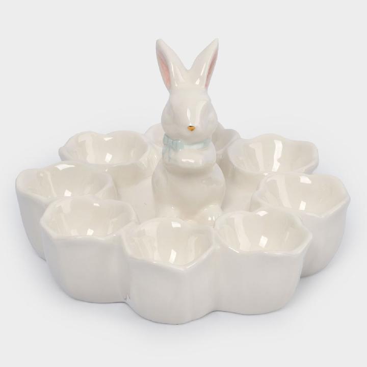 Блюдо пасхальное Anna Lafarg Пасха Золотая Кролик в цветах 18х12см