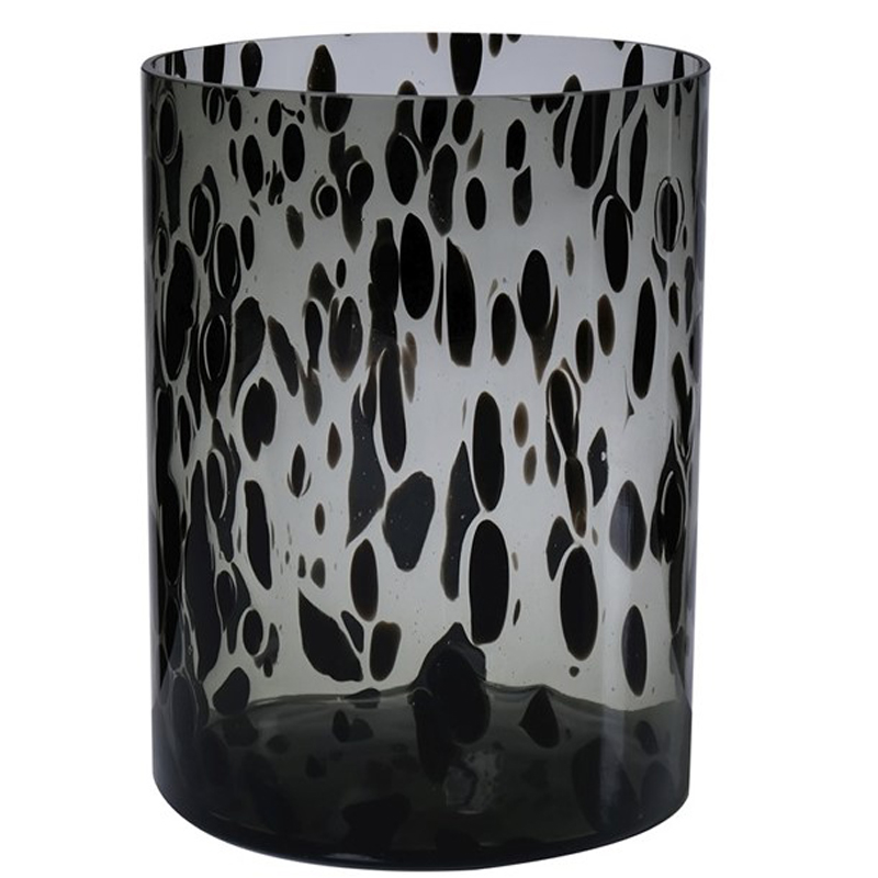 Ваза Hakbijl Glass Cylinder Tiger Black 25x19см потолочный светодиодный светильник uniel ulo k05a 6w 6000k r24 ip44 white glass ul 00005242