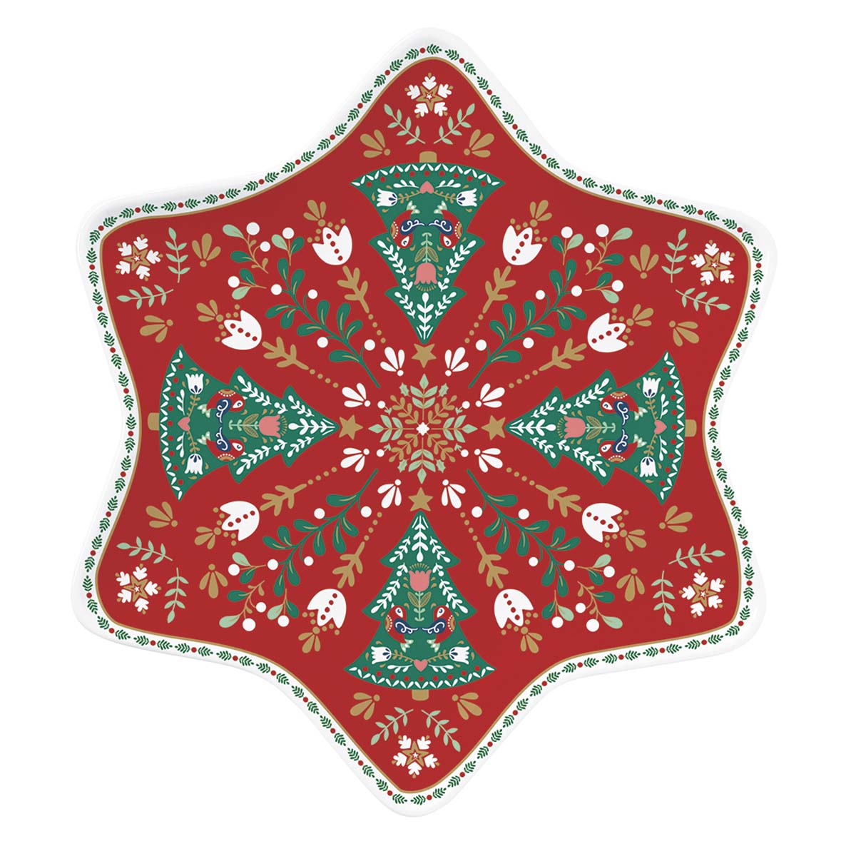 

Тарелка закусочная Easy life Christmas Folk, Разноцветный