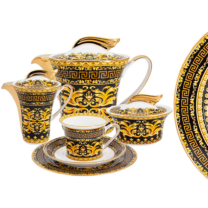 Сервиз чайный Royal Crown Турандот 21 предмет на 6 персон Royal Crown RC9-21TS-673B, цвет золотистый - фото 1
