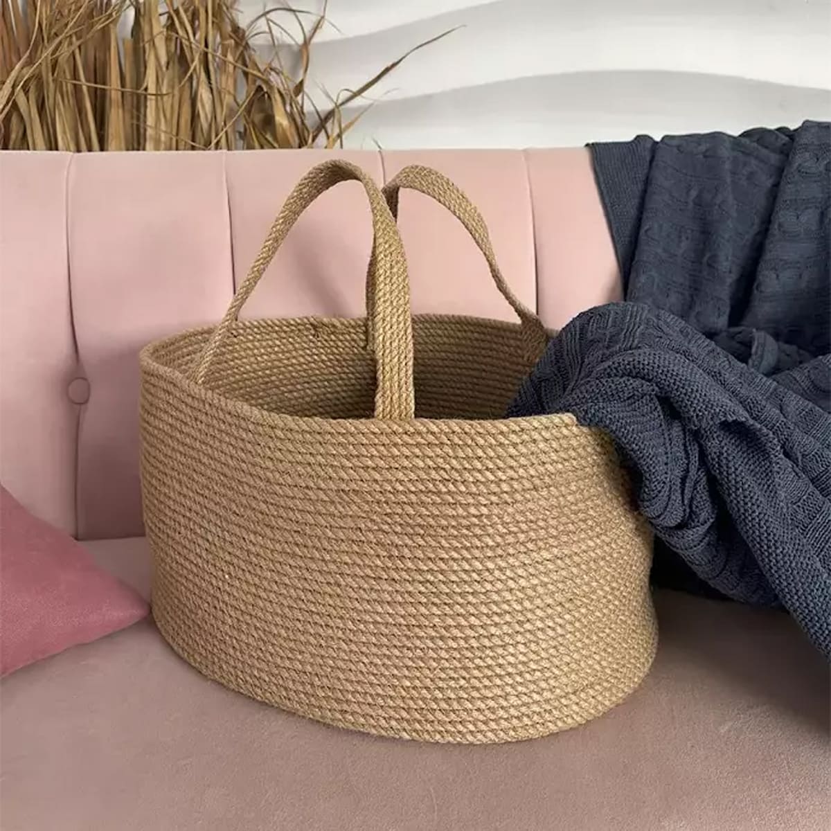 

Корзина для хранения VecherHome Джут 40х30х20см