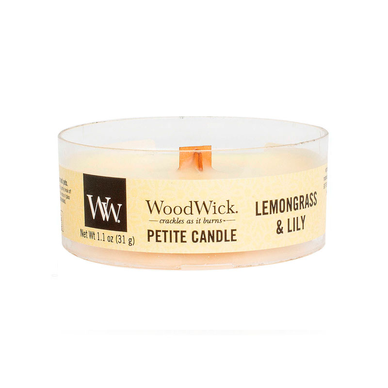 

Свеча ароматическая мини Woodwick Лемонграсс и лилия, Желтый