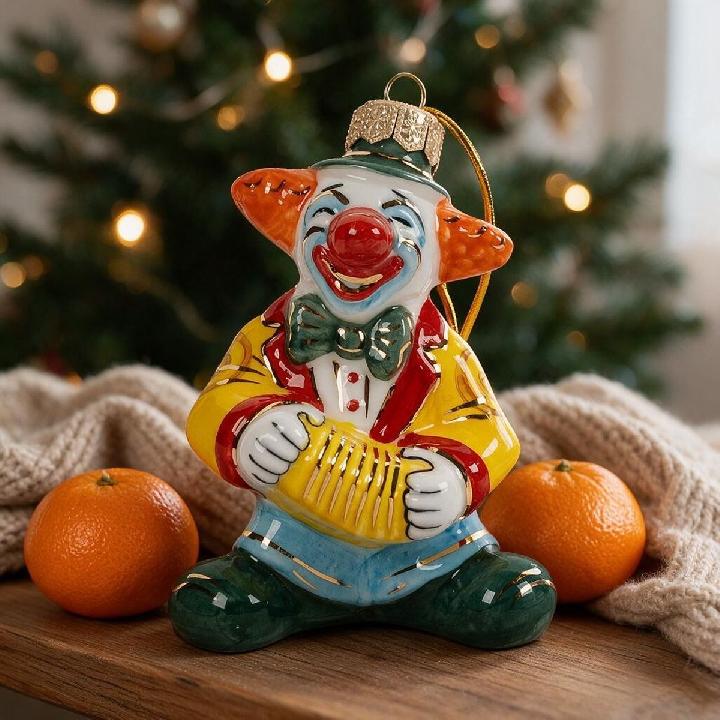 Елочная игрушка Лефортовский фарфор Клоун
