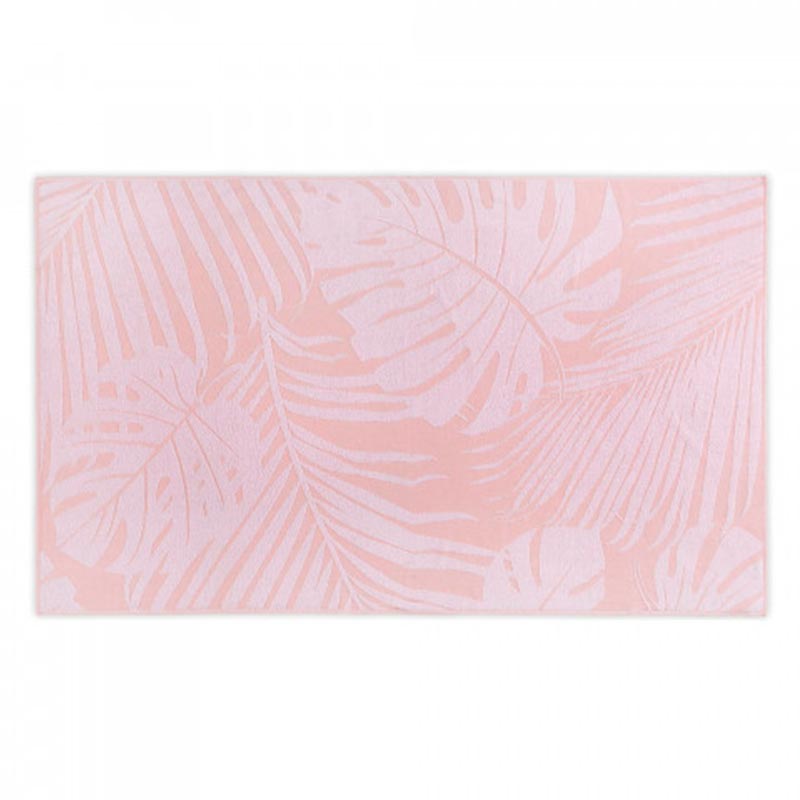 Простыня махровая пляжная Hamam Leaves Jacquard 100x180см, цвет коралловый полотенце пляжное hamam sea surf 100x180см цвет серый