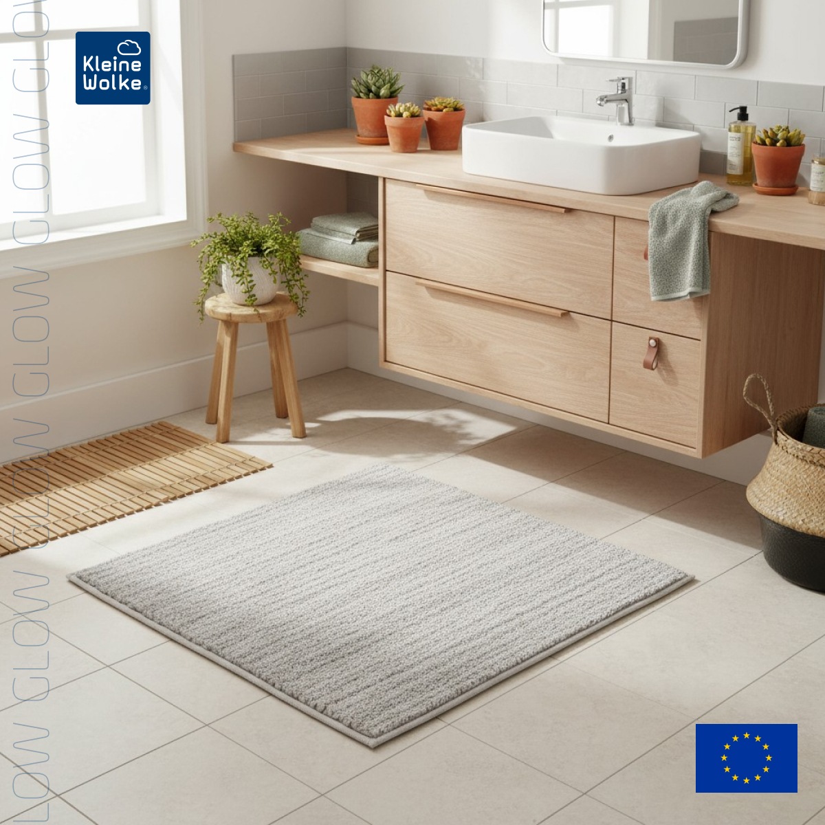 

Коврик для ванной комнаты Kleine Wolke Glow 55x65см, светло-серый