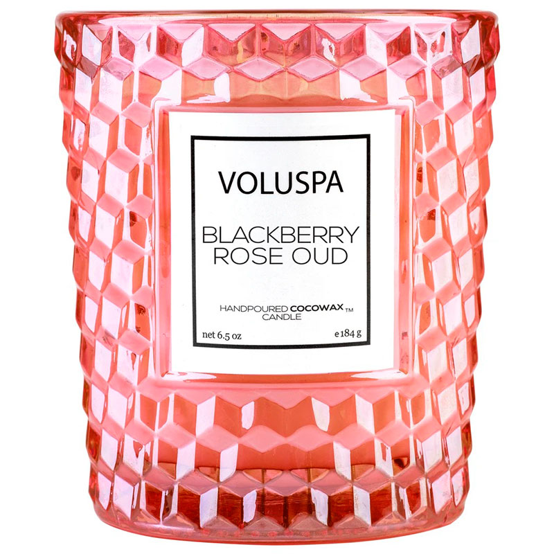 

Аромасвеча Voluspa Ежевика, роза и уд в подарочной коробке, Розовый