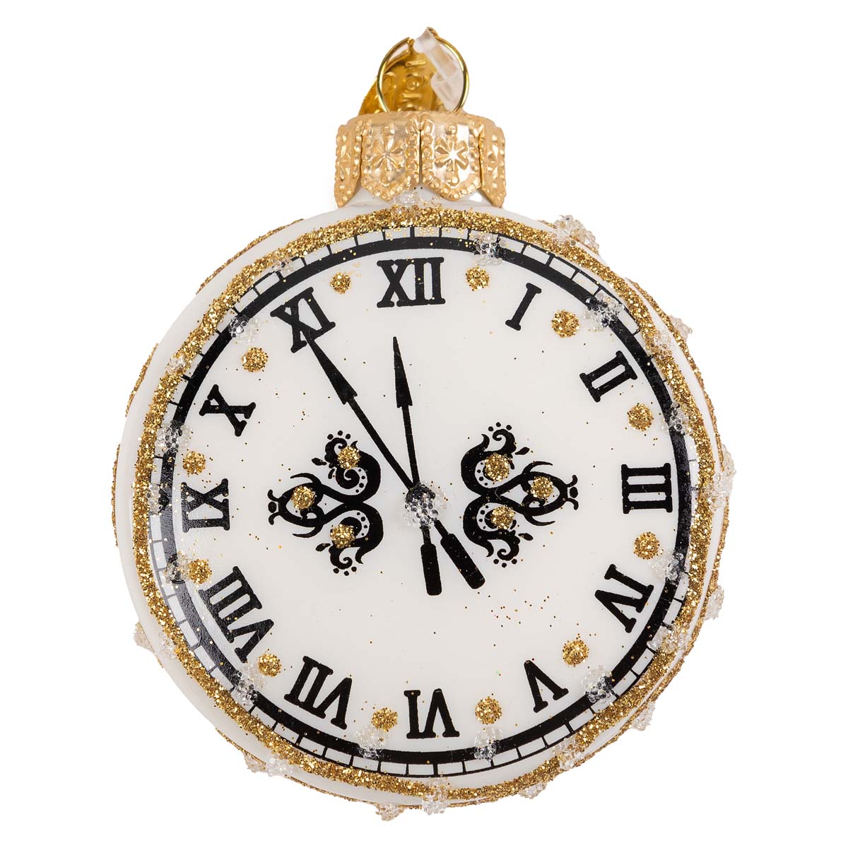 

Елочное украшение Коломеев Часы круглые, золото, Золотистый