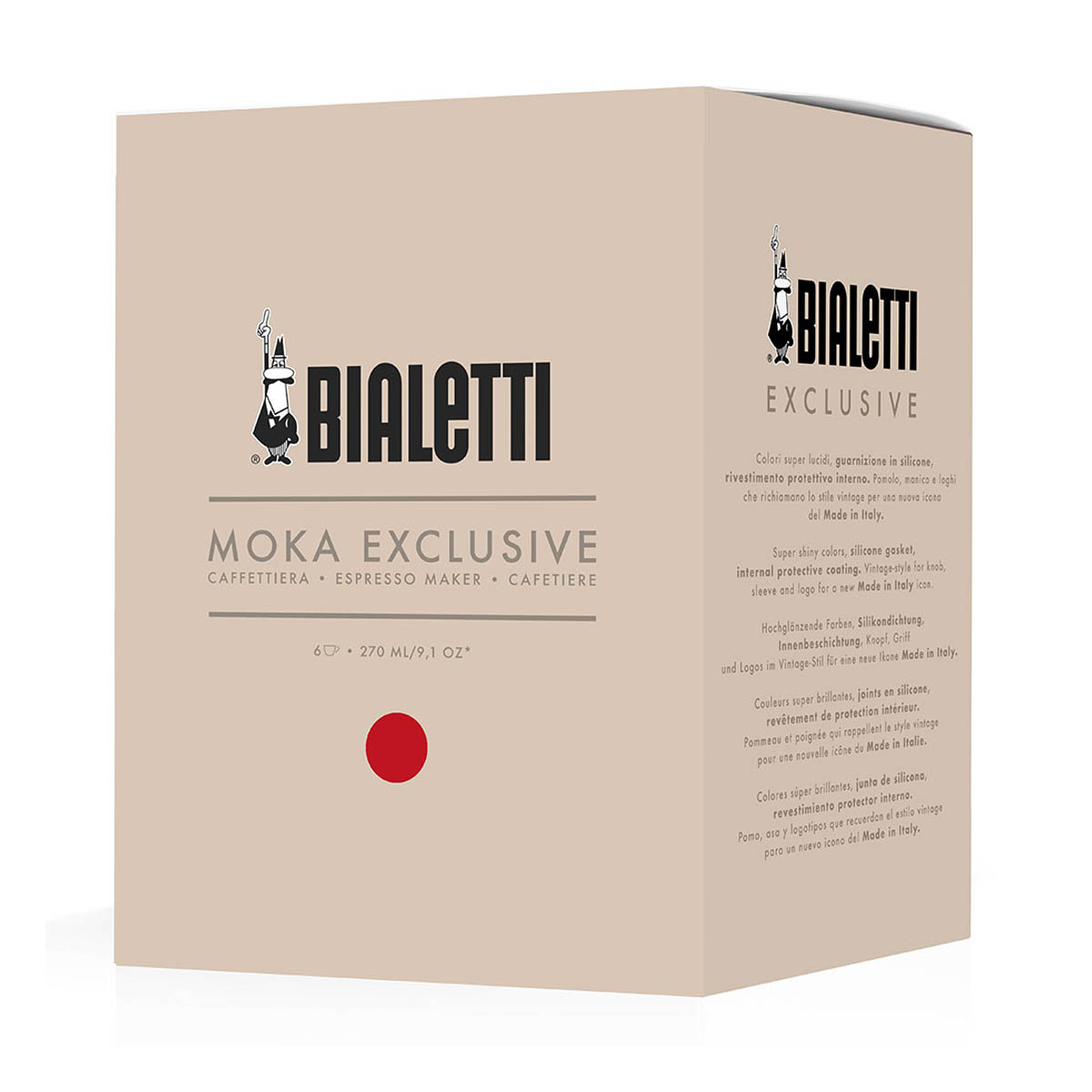 Кофеварка гейзерная Bialetti Exclusive на 6 порций, цвет красный