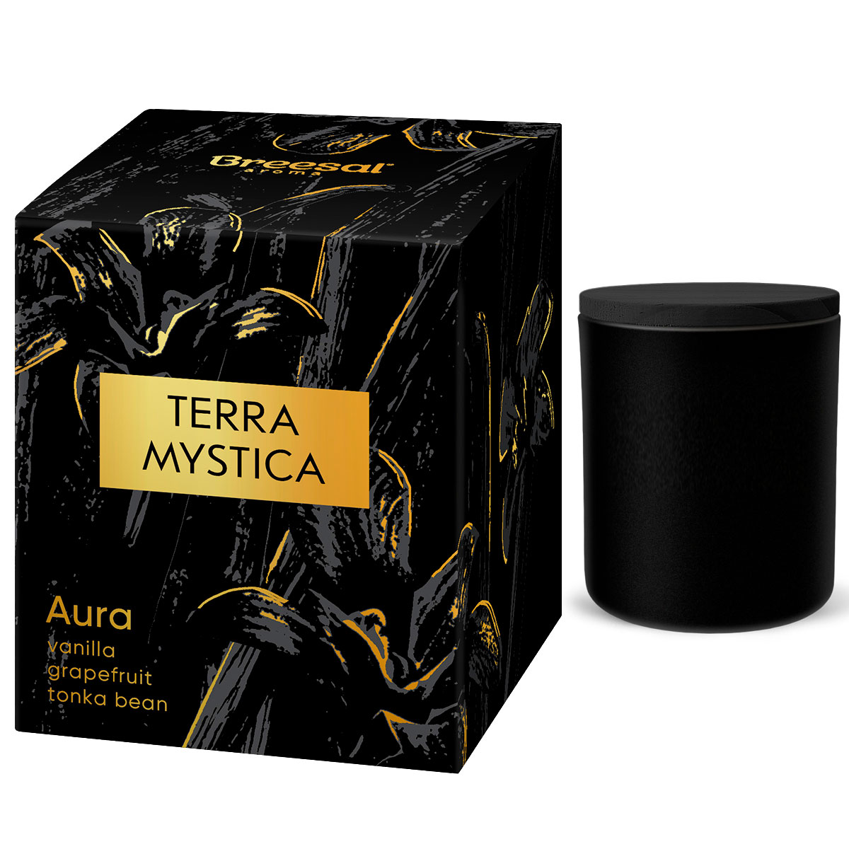 Свеча ароматическая Breesal Terra Mystica Аура ароматическая смесь натуральная для бани ванны иланг иланг 100мл