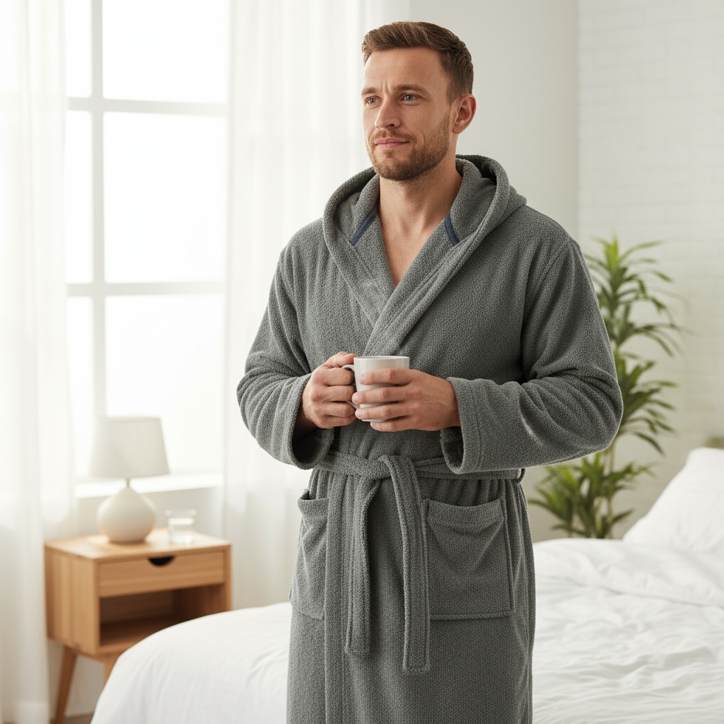 

Халат унисекс Casa Lusso размер L, оливковый