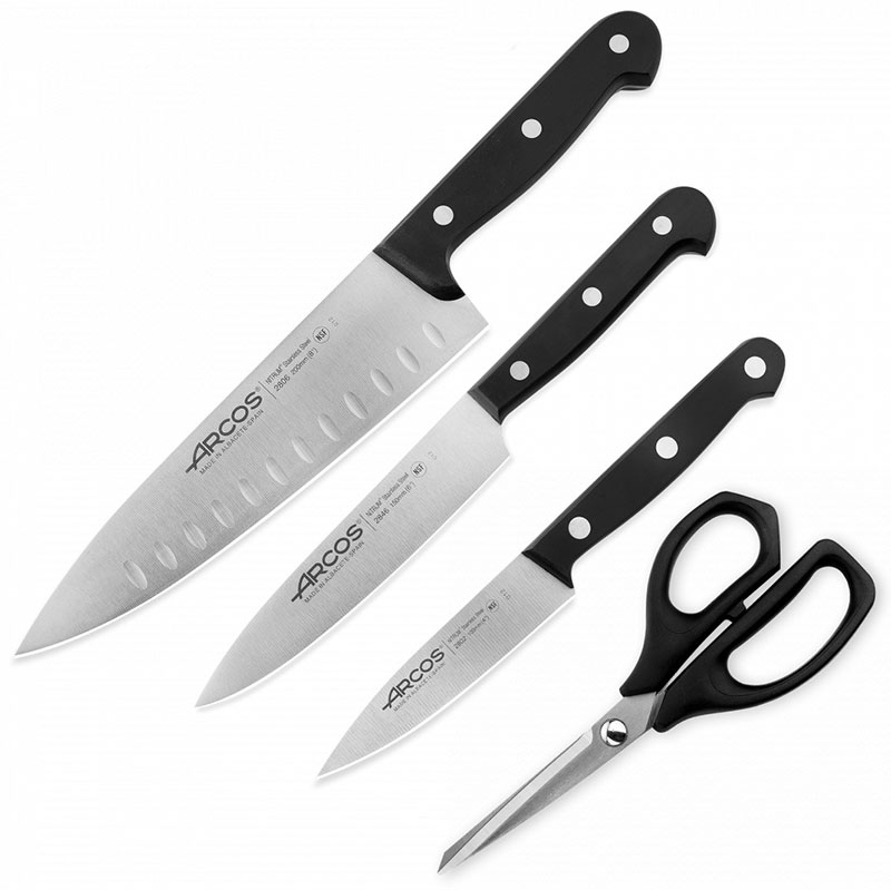 Набор ножей кухонных Arcos Universal 3шт, ножницы в подарок Arcos 819110