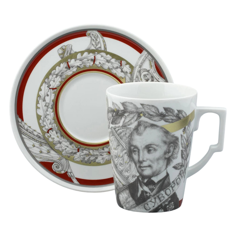 

Пара чайная Императорский фарфоровый завод Полководцы России Александр Суворов