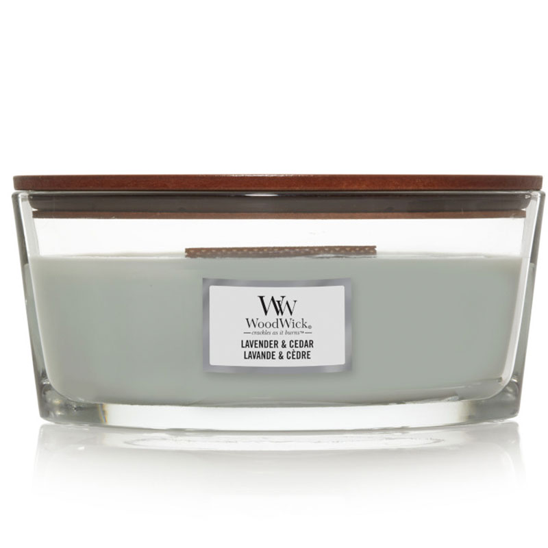 

Аромасвеча Woodwick Лаванда и кедр 453,6гр, Серый