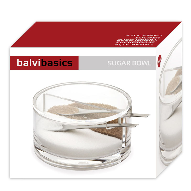 Сахарница двойная с ложкой Balvi Basics, 250 гр. Balvi 23801, цвет прозрачный - фото 3