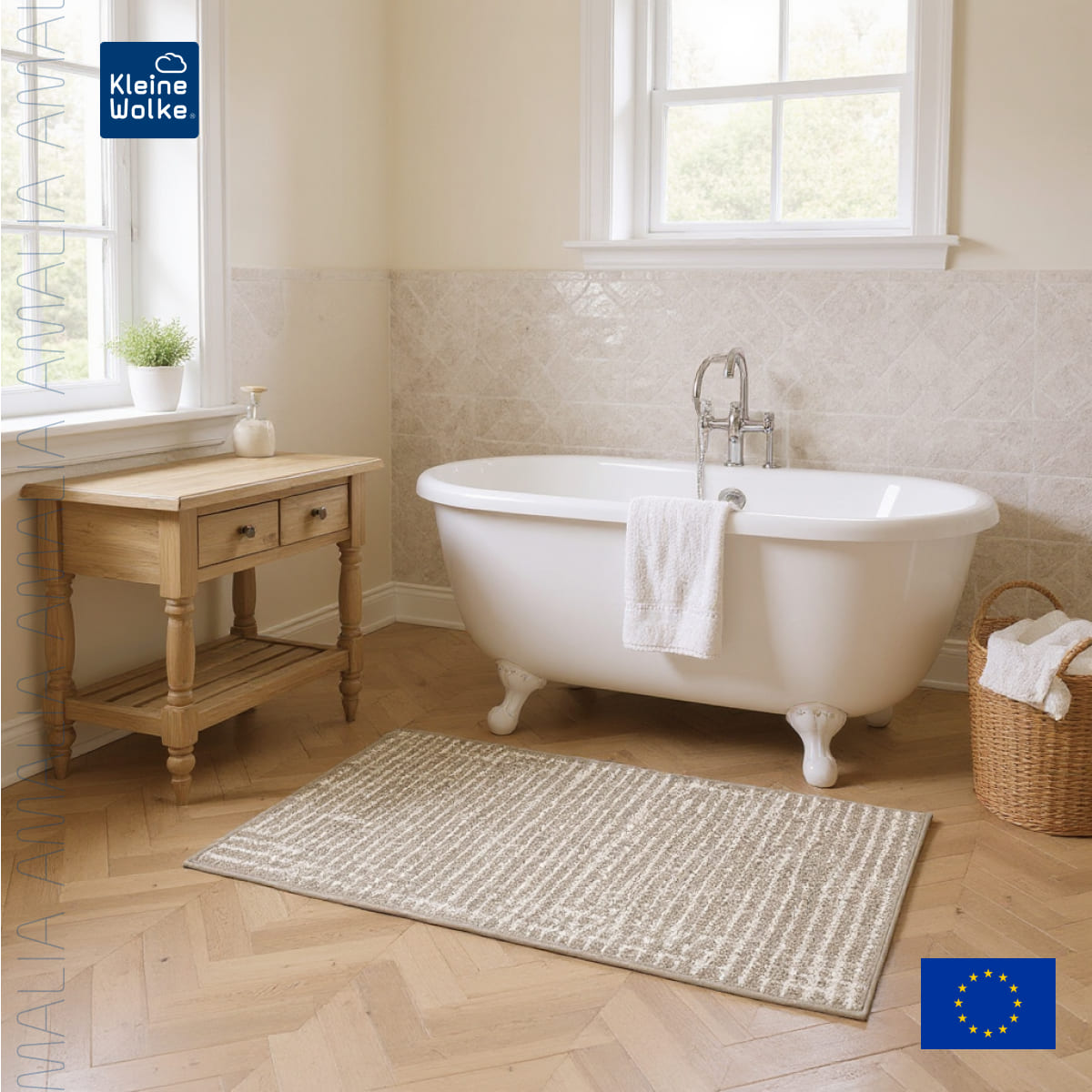 

Коврик для ванной комнаты Kleine Wolke Amalia 70x120см, серо-коричневый