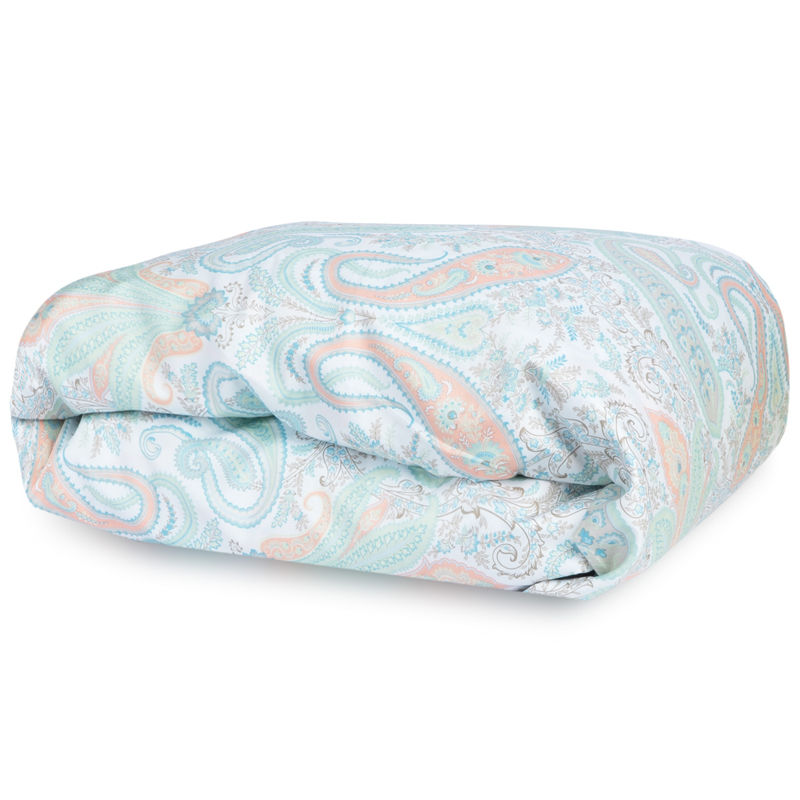 

Пододеяльник 1,5-спальный Gant Home Key West Paisley, мятный, Зеленый