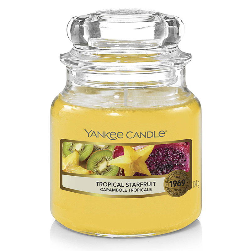 Свеча малая в стеклянной банке Yankee Candle Тропический карамбол Yankee Candle 1630406E, цвет желтый - фото 1