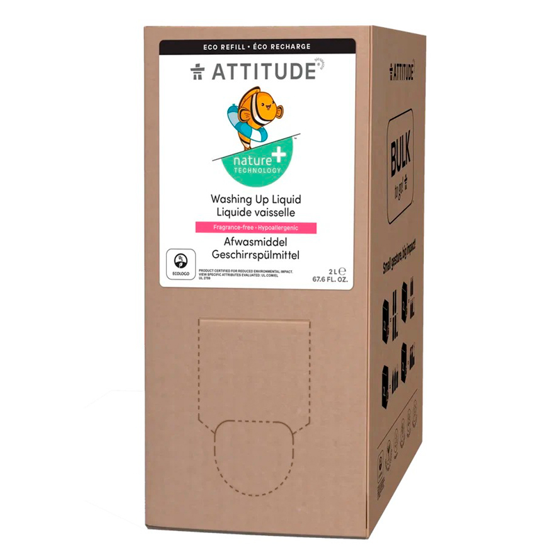 

Концентрированная жидкость для посуды Attitude гипоаллергенная без запаха 2л