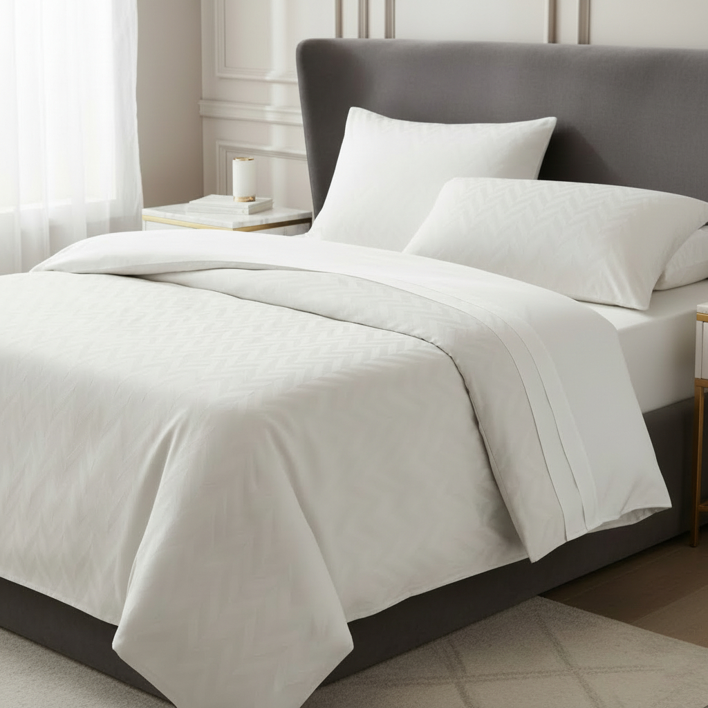 

Комплект постельного белья семейный Lameirinho Jacquard, белый