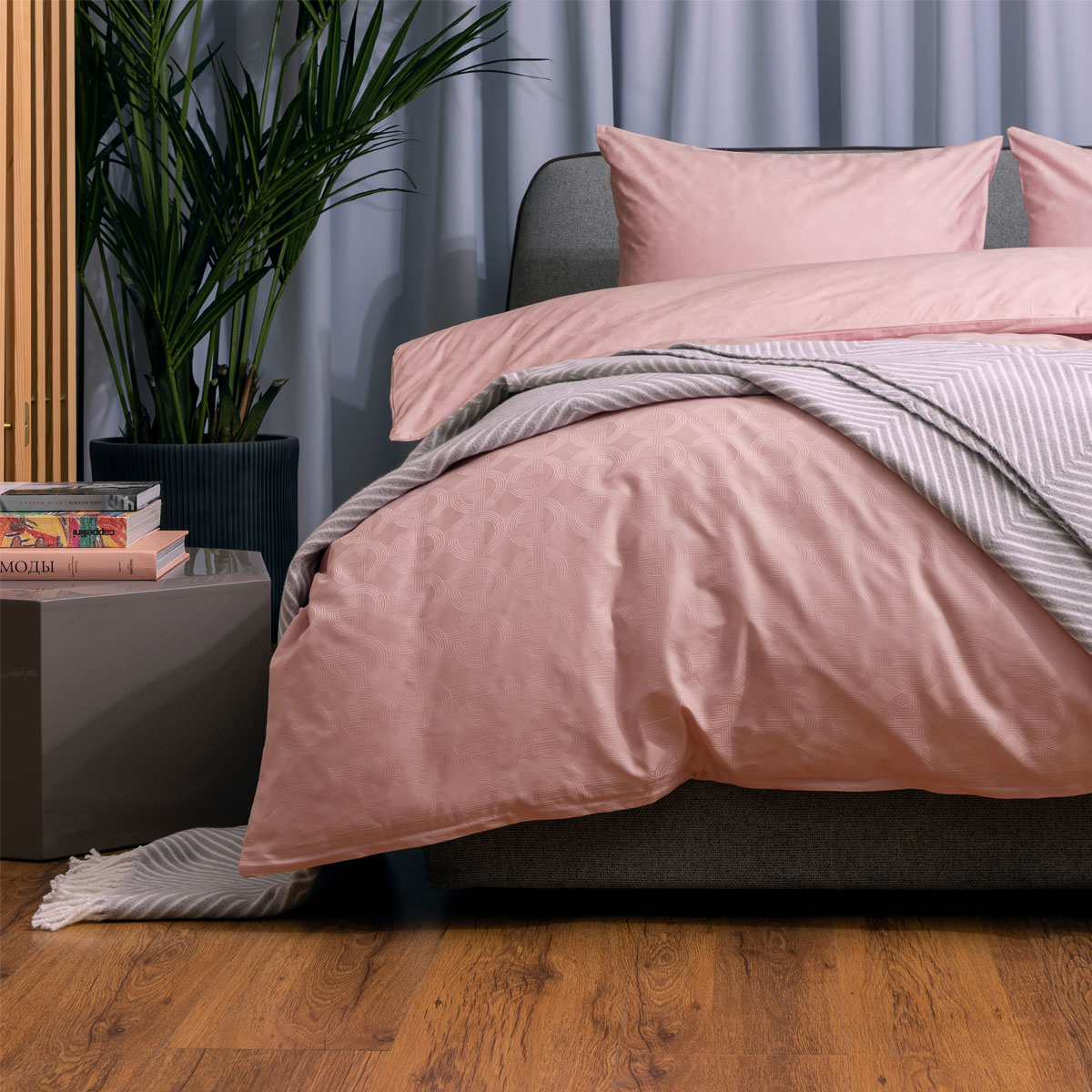 Комплект постельного белья 1,5-спальный Pappel pink Pappel Q2520(13-2803TPG)/150200S, цвет розовый Q2520(13-2803TPG)/150200S - фото 1