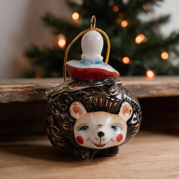 Елочная игрушка Лефортовский фарфор Ежик