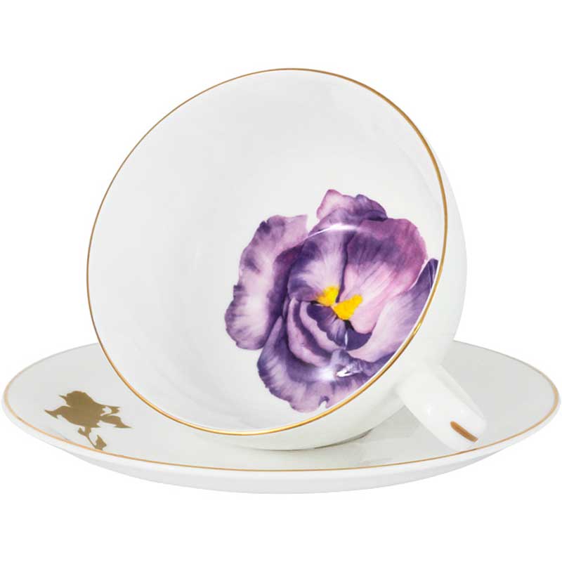 Чашка с блюдцем Anna Lafarg Emily Flowers. Ирис декор cersanit wave  flowers wa2g442d 20x44 см
