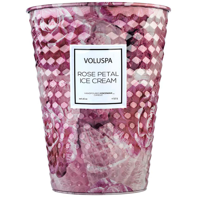 

Аромасвеча Voluspa Мороженое с лепестками роз, Розовый