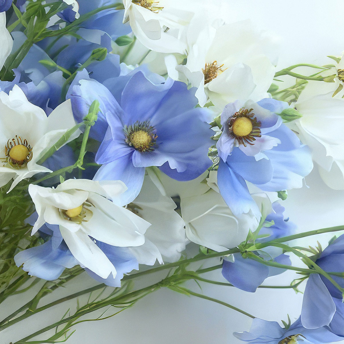 Цветы искусственные FloDecor Маргаритка 57,5см, цвет голубой