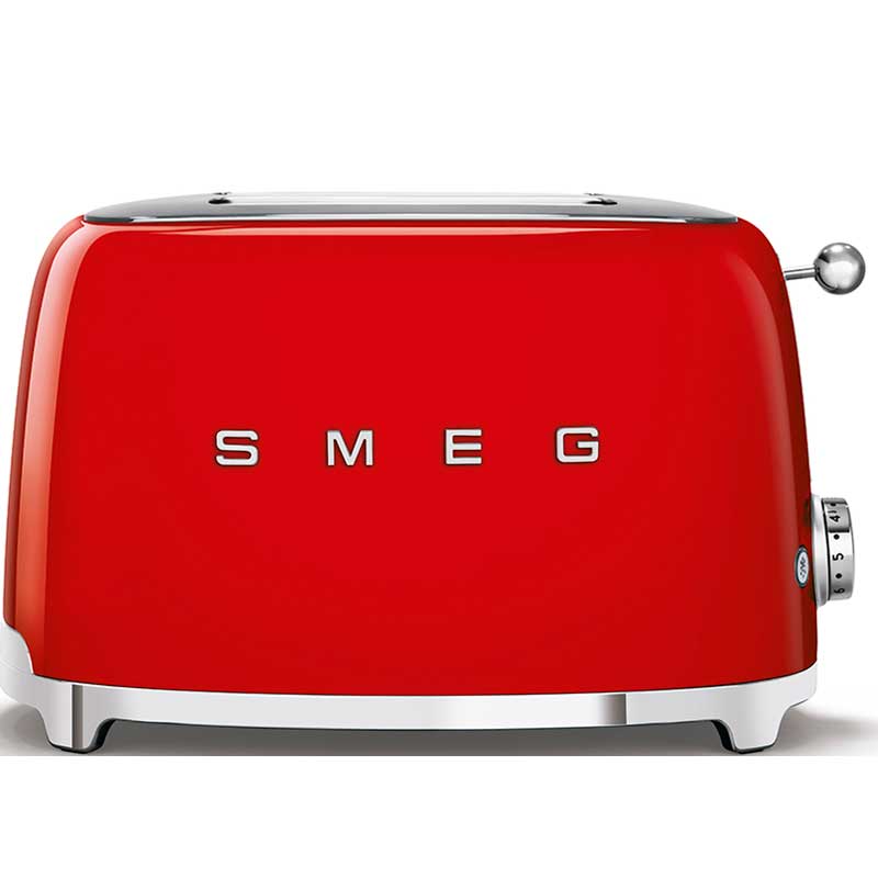 Тостер на 2 ломтика Smeg 50’s Style, красный тостер на 4 ломтика smeg 50’s style красный