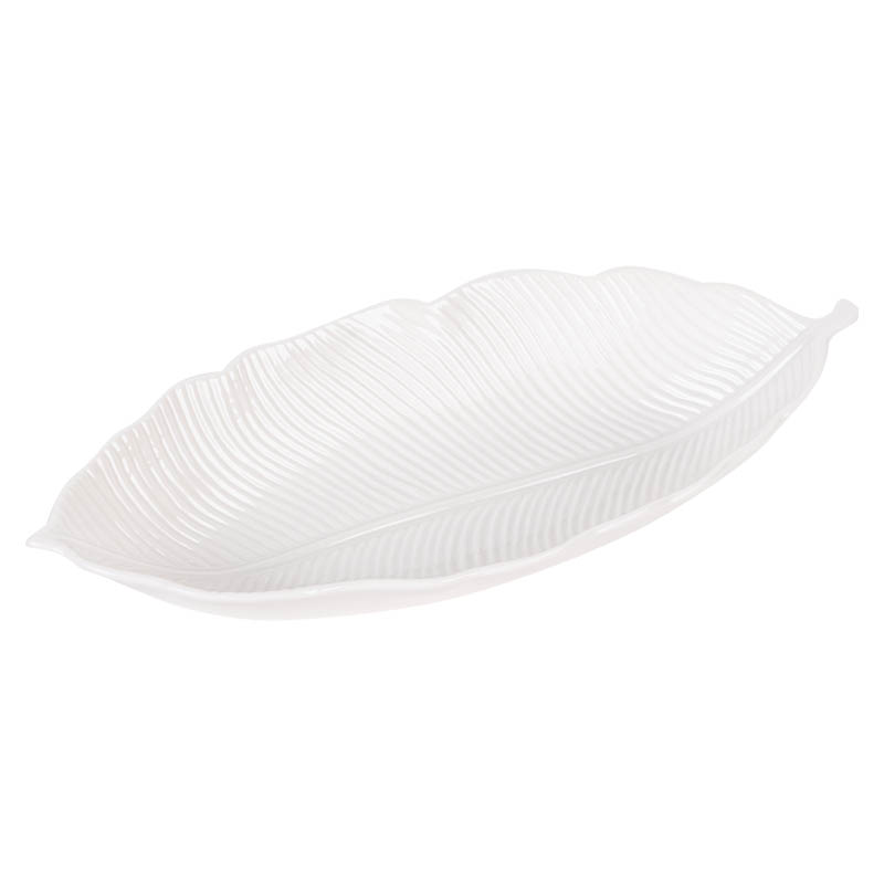 

Блюдо-лист Easy Life Madagascar white 26x11,5см, Белый