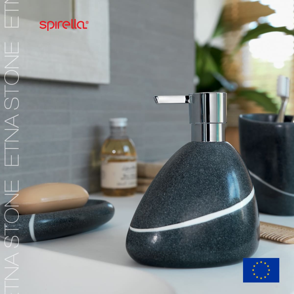 

Дозатор для жидкого мыла Spirella Etna Stone, серый