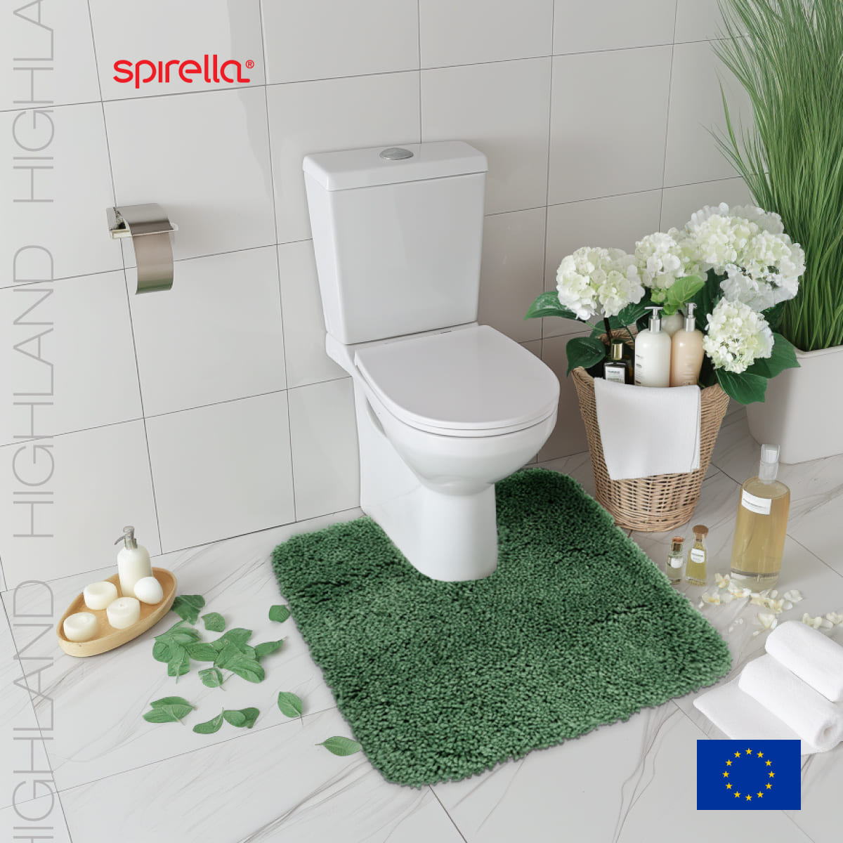 

Коврик для туалета Spirella Highland 55х55см, базилик