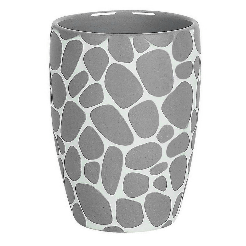 Стакан для зубных щеток Darwin Pebble Spirella, керамика, цвет серый настольный стакан fora tiffany керамика for tif044