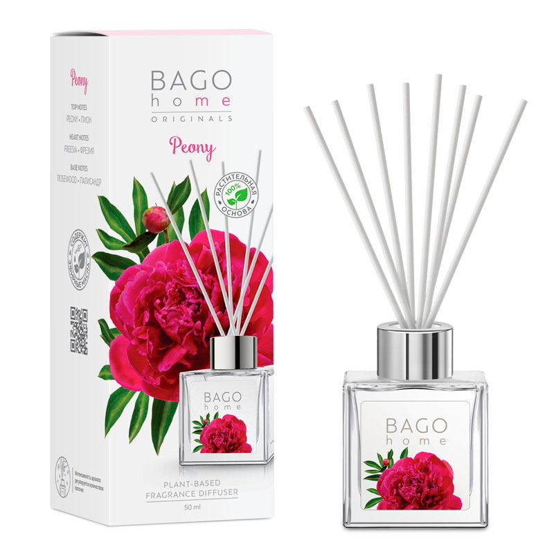 Диффузор ароматический мини BAGO home Ориджиналс Пион 50мл 1290₽