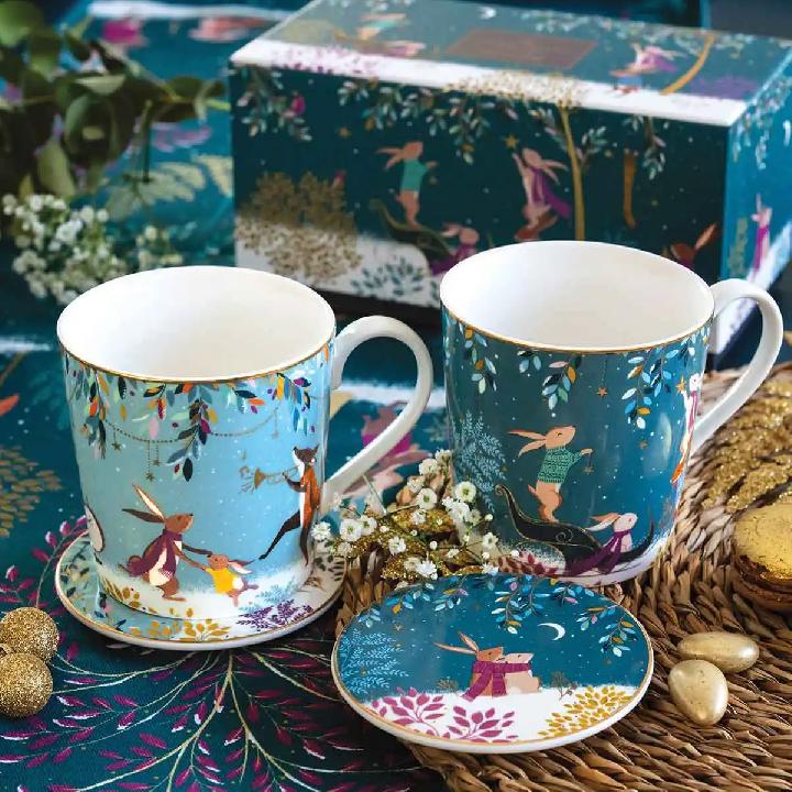 Набор кружек на подставке Portmeirion Woodland Tales 2шт 340мл