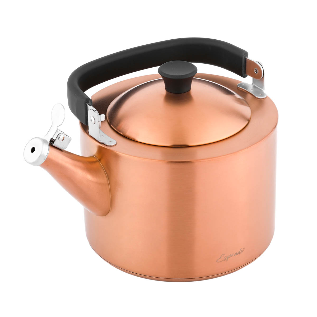 Чайник наплитный со свистком Esprado Magnifico 2,5л, матовый бронзовый Esprado MGN25B3E109, цвет золотистый - фото 1
