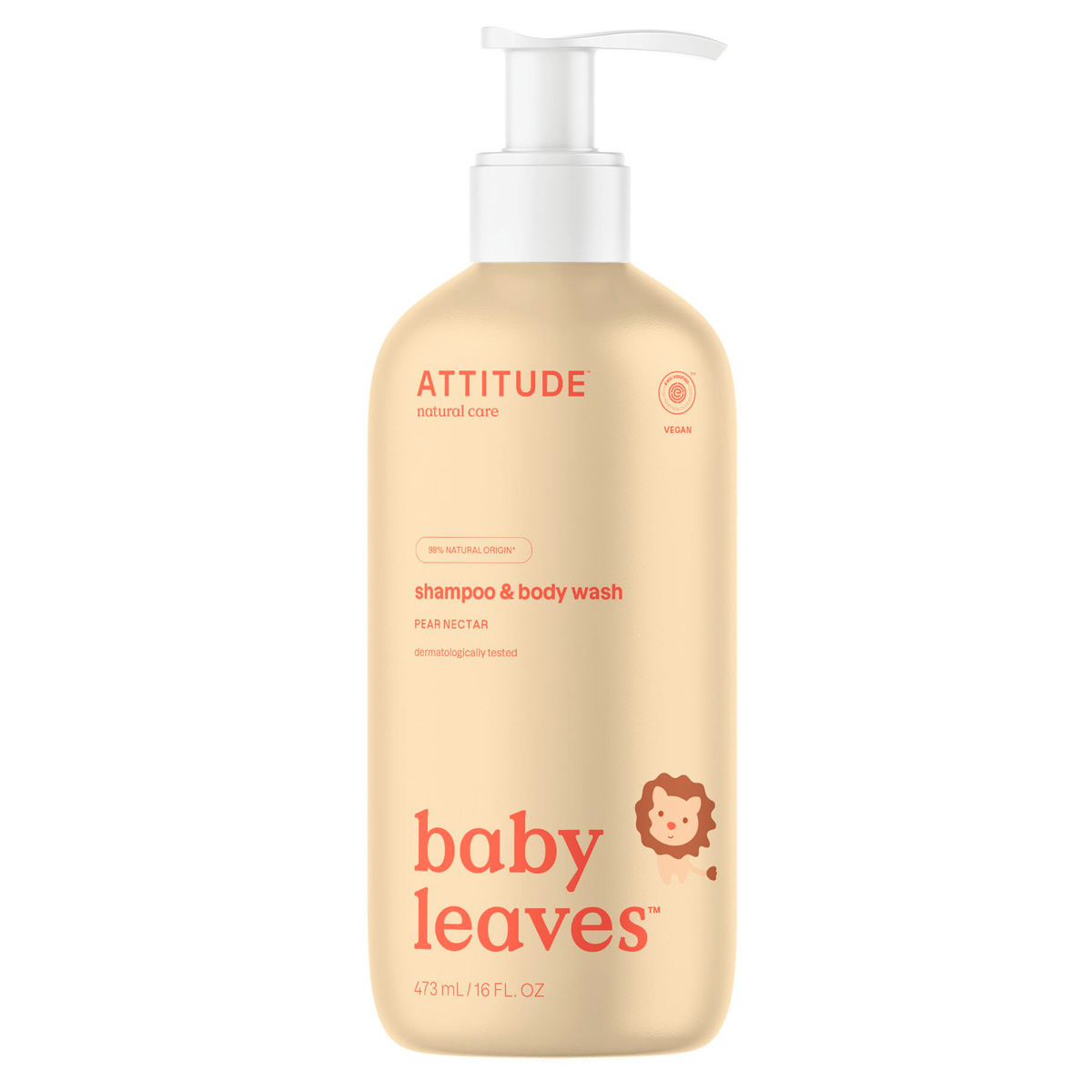 

Детский шампунь гель для волос и тела 2 в 1 Attitude Baby Грушевый нектар 473мл