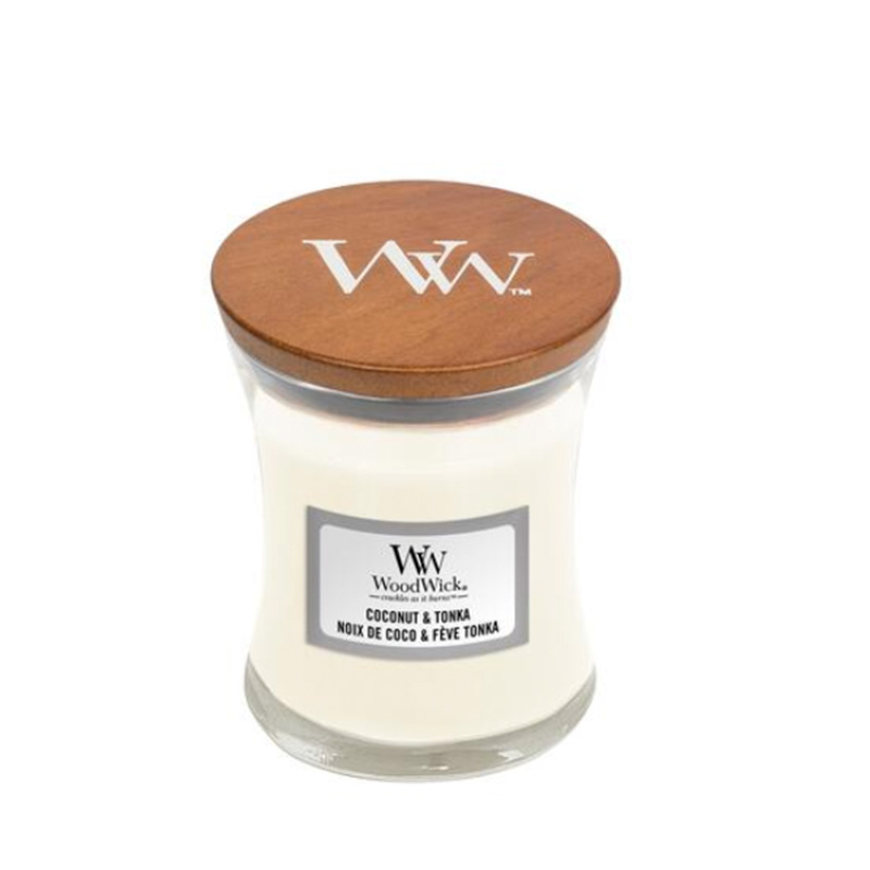 

Свеча маленькая Woodwick Кокос и Тонка, Белый