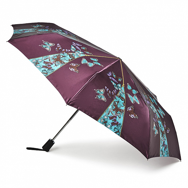 Зонт женский Henry Backer Butterfly купол 96см, фиолетовый складной силиконовый стакан для кофе фиолетовый