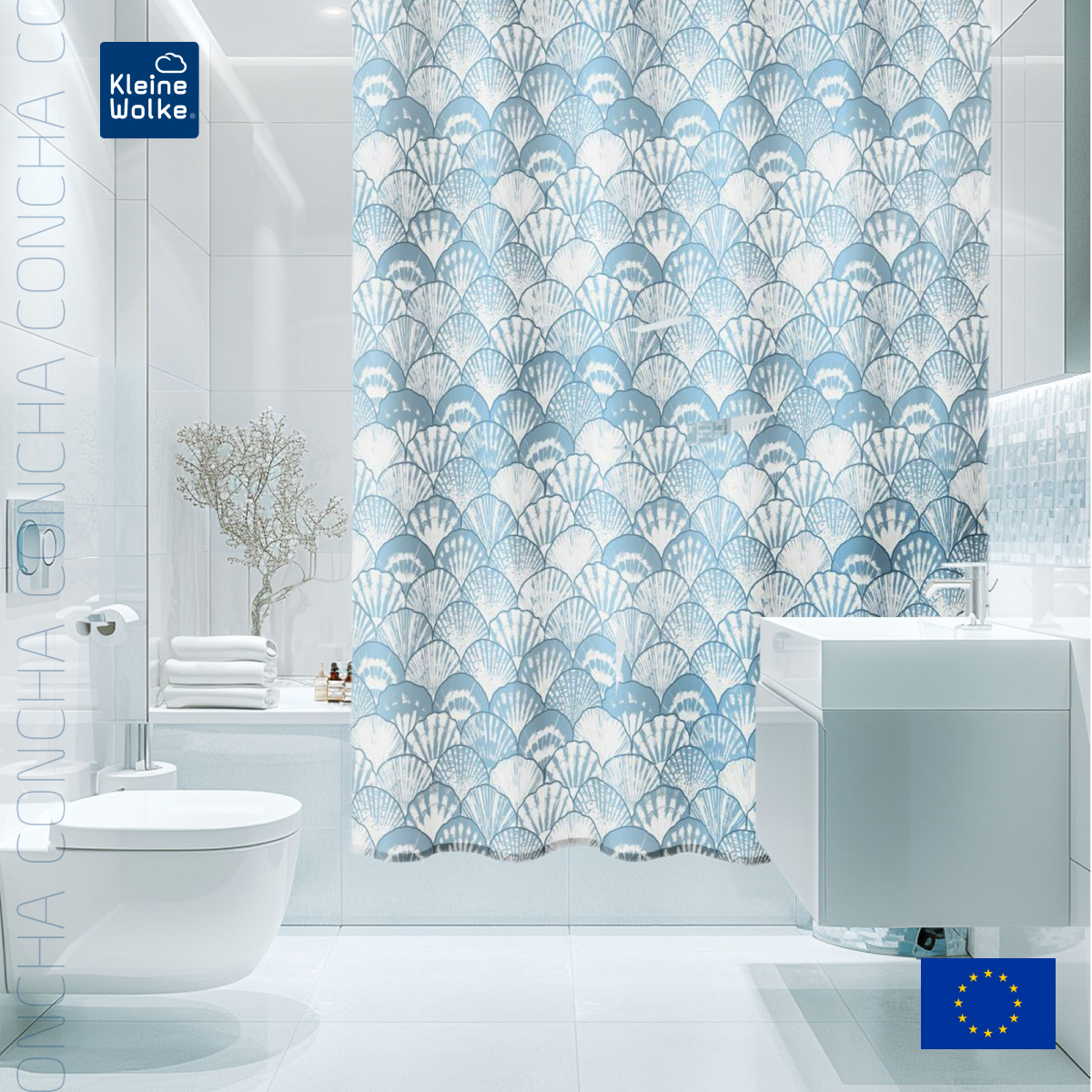 

Штора для ванной Kleine Wolke Concha 180х200см