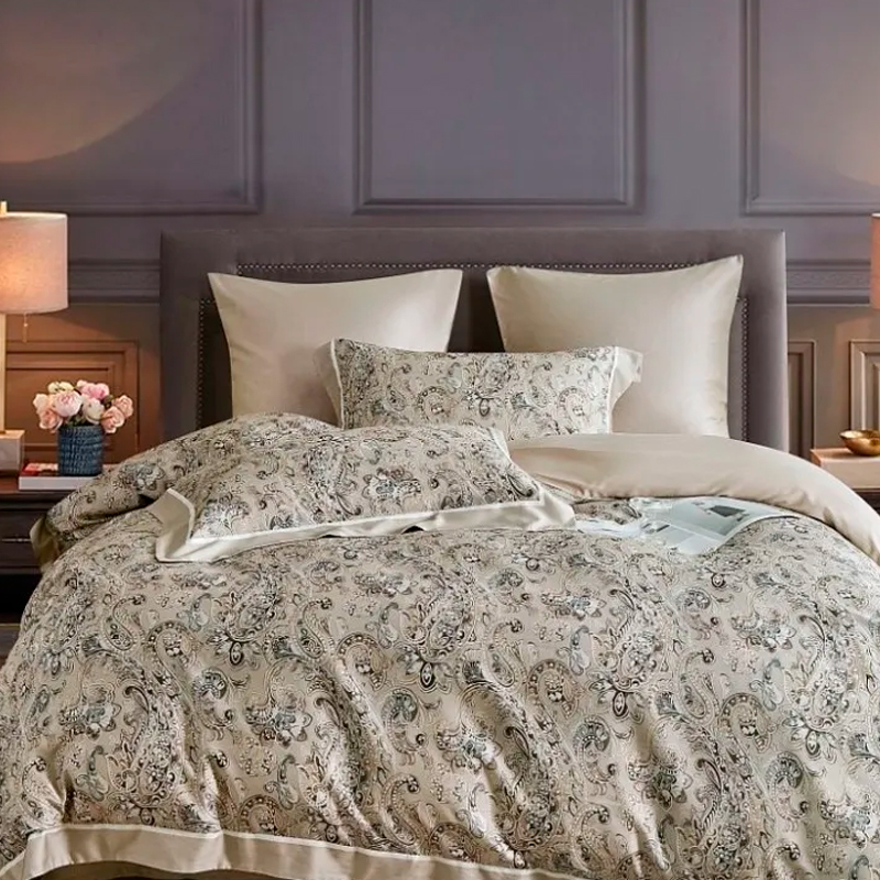 

Комплект постельного белья евро Anabella Asabella пейсли на светло-бежевом