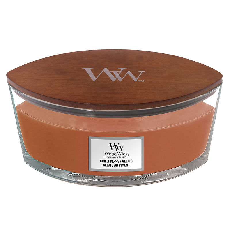 

Свеча эллипс Woodwick Джелато с перцем чили, Коричневый