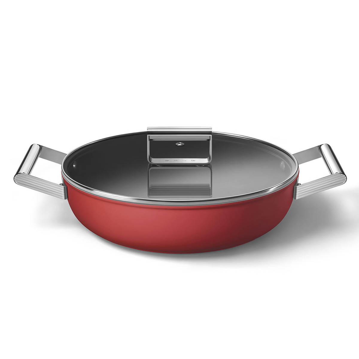 Сковорода глубокая с крышкой Smeg 50’s Style 28см, red Smeg CKFD2811RDM, цвет красный - фото 2