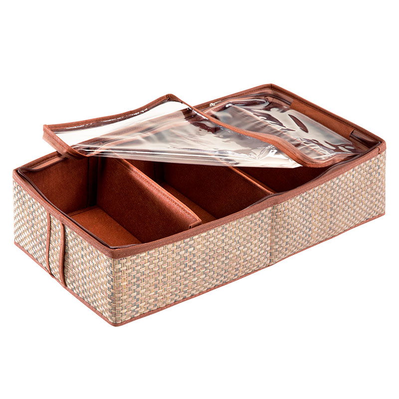 Органайзер Casy Home для обуви, 4 ячейки органайзер для хранения с крышкой 9 5 × 9 5 × 7 5 см в картонной коробке прозрачный коричневый