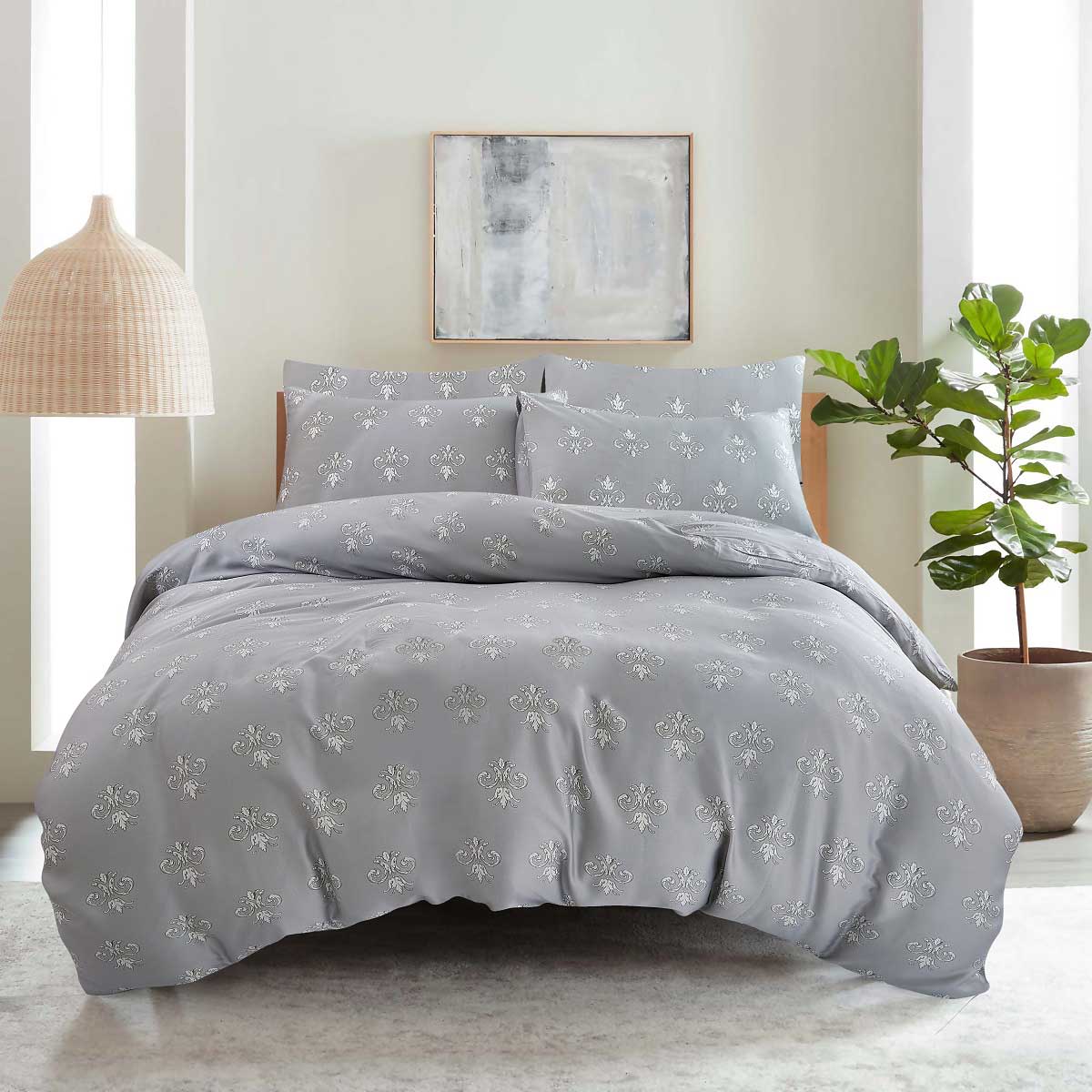 Комплект постельного белья семейный Pappel lilly Pappel RST73734-16/150200F, цвет серый